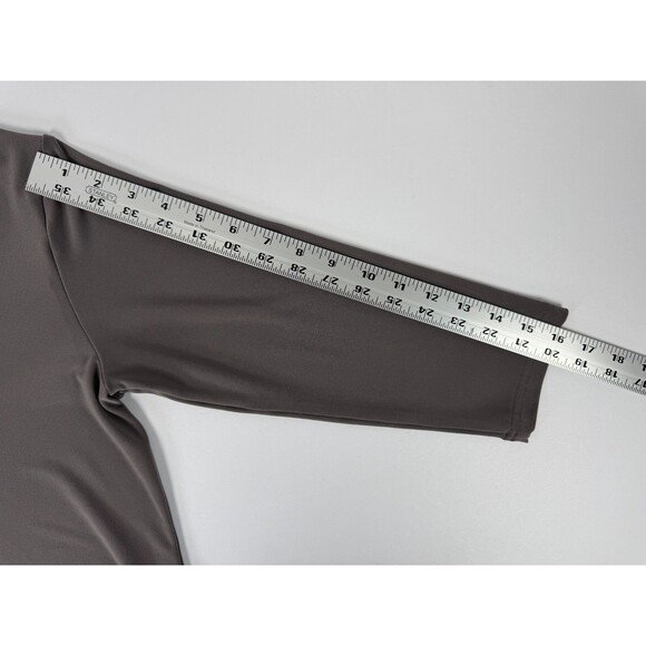 Sympli Womens Tunic Top Size 10 Brown V Neck Stretch Travel Made in Canada - Picture 10 of 12